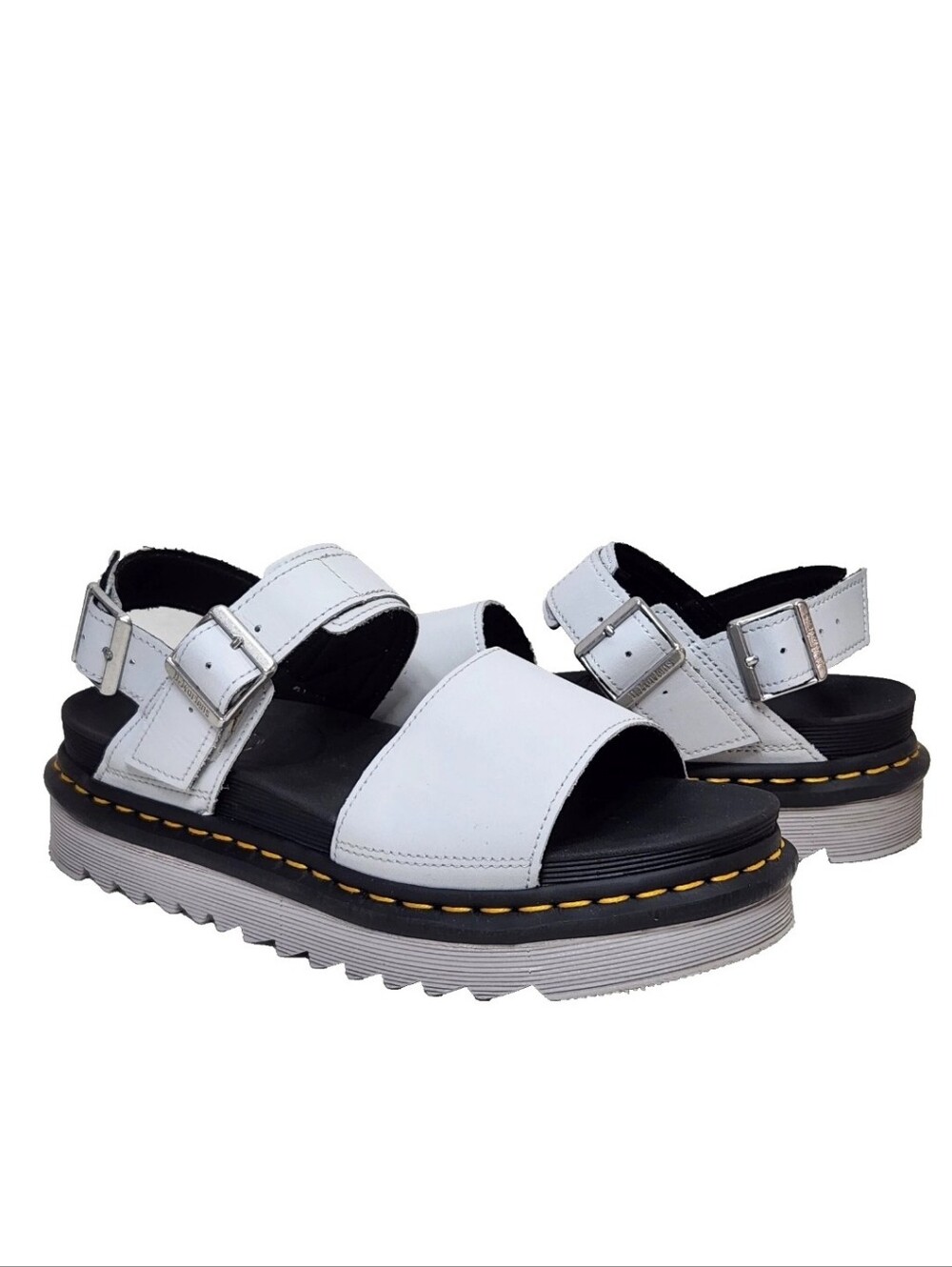 DR MARTENS Voss Platform Sandals Sz 8 US Gray Leather